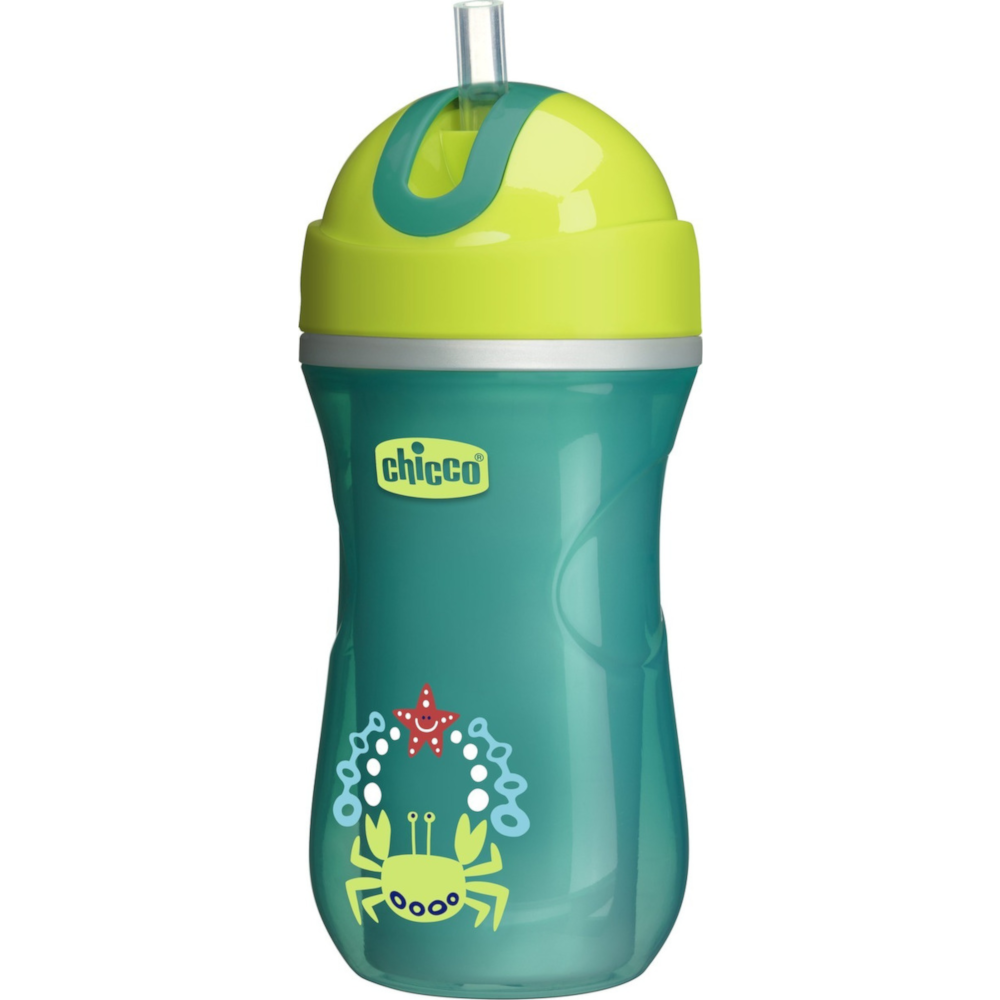 Chicco Sport Cup - Bicchiere Antigoccia In Silicone Per Bambini Da 14 Mesi, 266ml, Grigio