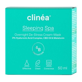 CLINEA Sleeping Spa Overnight De-Stress Cream Mask, Κρέμα- Μάσκα Nυκτός - 50ml