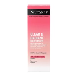 NEUTROGENA Clear & Radiant Moisturiser, Ενυδατική Κρέμα Προσώπου με Ροζ Γκρέιπφρουτ - 50ml