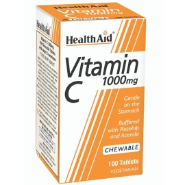 HEALTH AID Vitamin C 1000mg with Rosehip & Acerola - 100μασώμενες ταμπλέτες