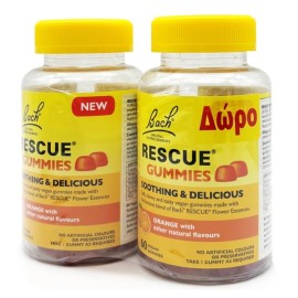 BACH Promo Rescue Gummies με Γεύση Πορτοκάλι 1+1 ΔΩΡΟ -2x60veg.gummies