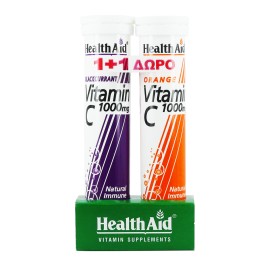 HEALTH AID Vitamin C 1000mg Blackcurrant - 20αναβρ. δισκία + ΔΩΡΟ Vitamin C 1000mg Orange - 20αναβρ. δισκία