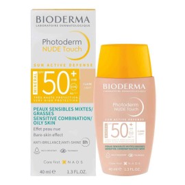 BIODERMA Photoderm Nude Touch SPF50+ Light, Αντηλιακό με Χρώμα & Ματ Φυσικό Αποτέλεσμα - 40ml