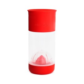 MUNCHKIN Miracle Fruit Infuser 360ᵒ, Ποτήρι-Στίφτης Φρούτων Κόκκινο - 414ml