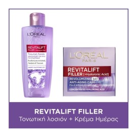 LOREAL PARIS Σετ Skincare Routine Revitalift Filler 35+, Day Cream - 50ml & Filler Lotion - 200ml