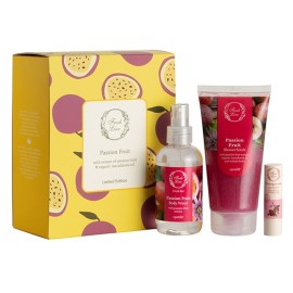 FRESH LINE Spring Promo Passion Fruit Αφρόλουτρο & Scrub Σώματος -150ml & Αρωματικό Νερό Σώματος -150ml & Pomegranate Balm Χειλιών -5.4g, 1σετ