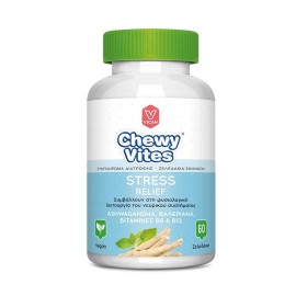 VICAN Chewy Vites Stress Relief, Μασώμενες Bιταμίνες Ενηλίκων για τη Φυσιολογική Λειτουργία του Νευρικού Συστήματος - 60 ζελεδάκια