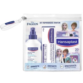 HANSAPLAST Κιτ Περιποίησης Πληγών για Παιδιά, Frozen, Σπρέι - 100ml, Κρέμα Επούλωσης - 50gr, Επιθέματα - 20τεμ