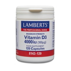 LAMBERTS Vitamin D3 4000iu 100μg, Συμπλήρωμα Διατροφής με Βιατμίνη D3 - 120caps