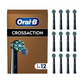 ORAL-B Pro Cross Action Medium Black, Ανταλλακτικές Κεφαλές Ηλεκτρικής Οδοντόβουρτσας Μαύρες -12τεμ