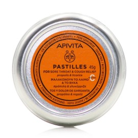 APIVITA Pastilles Propolis & Licorice, Παστίλιες Για Τον Λαιμό Πρόπολη & Γλυκύρριζα - 45gr