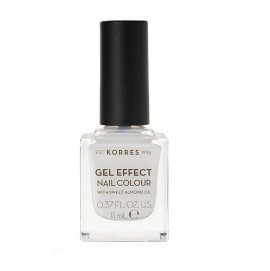 KORRES Gel Effect Nail Colour No02 Porcelain White, Βερνίκι Νυχιών με Αμυγδαλέλαιο - 11ml