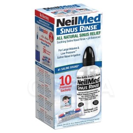 NEILMED Sinus Rinse Kit, Ισοτονικό Διάλυμα Ρινικών Πλύσεων για Ενήλικες & Συσκευή - 10 φακελάκια