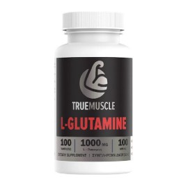 TRUEMUSCLE L-Glutamine 1000mg, Συμπλήρωμα Διατροφής Καθαρής L-Γλουταμίνης - 100tabs