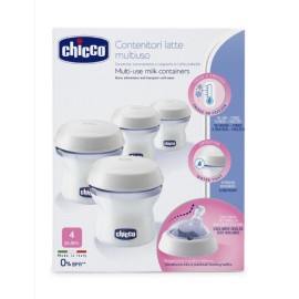 CHICCO Multi- Use Milk Containers Natural Feeling, Μπουκάλια Διατήρησης Μητρικού Γάλακτος - 4τεμ