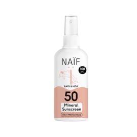 NAIF Baby & Kids High Protection Mineral Sunscreen Spray SPF50, Αντηλιακό Σπρέι Χωρίς Άρωμα, Προσώπου-Σώματος, για Βρέφη & Παιδιά - 100ml