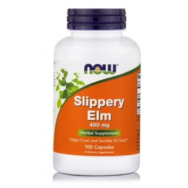 NOW FOODS Slippery Elm 400mg, Συμπλήρωμα Διατροφής για Παθήσεις του Στομάχου & του Εντέρου - 100caps