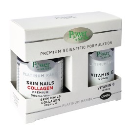 POWER OF NATURE Skin Nails Collagen Premium 500mg/day - 60caps & ΔΩΡΟ Vitamin C 1000mg - 20tabs