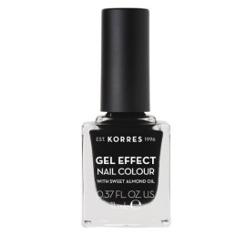 KORRES Gel Effect Nail Colour No100 Black, Βερνίκι Νυχιών με Αμυγδαλέλαιο - 11ml