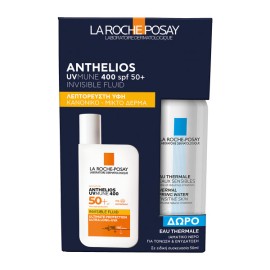 LA ROCHE POSAY Anthelios UVmune 400 Invisible Fluide SPF50+, Αντηλιακή Λεπτόρρευστη Κρέμα Προσώπου - 50ml & ΔΩΡΟ Eau Thermale - 50ml