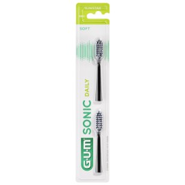 GUM Sonic Daily Electric Toothbrush Refill Heads, Black Soft, 4110, Ανταλλακτικές Κεφαλές - 2τεμ