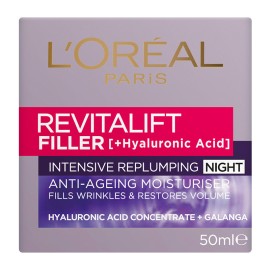 LOREAL PARIS Revitalift Filler Night Cream 35+, Αντιρυτιδική Filler Κρέμα Νύχτας- 50ml
