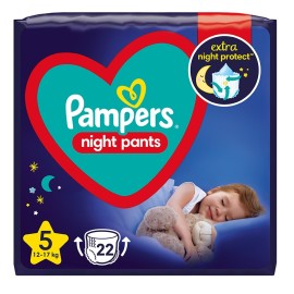 PAMPERS Night Pants No 5, 12-17kg - 22τεμ