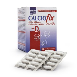 INTERMED Calciofix Calcium 600mg+ D3 200i.u, Συμπλήρωμα Διατροφής Ασβεστίου & Βιταμίνης D3 - 90tabs