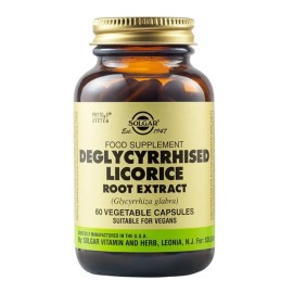 SOLGAR Deglycyrrhised Licorice Root Extract, Συμπλήρωμα Διατροφής Με Εκχύλισμα Ρίζας Γλυκόριζας -60vegcaps