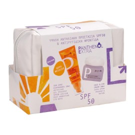 PANTHENOL EXTRA Promo Glass Skin Routine, Αντηλιακό Gel Προσώπου SPF50 -50 ml & 24ωρη Κρέμα Προσώπου & Ματιών -50ml & ΔΩΡΟ Νεσεσέρ -1σετ