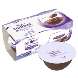 FORTIMEL Creme Protein 1.6 kcal/gr, Chocolate, Υπερπρωτεϊνικό, Υπερθερμιδικό, Διατροφικά Πλήρες Συμπλήρωμα σε Ημιστέρεα Μορφή,  Ελεύθερο Γλουτένης  με Γεύση Σοκολάτα - 4τεμ x 125gr
