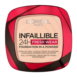 LOREAL PARIS Infaillible 24H Fresh Wear Foundation In Powder 180 Rose Sand, Foundation σε Μορφή Πούδρας - 9gr