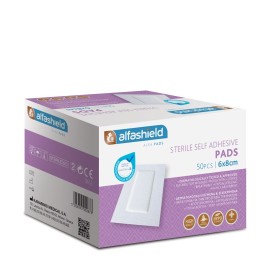 ALFASHIELD Sterile Self Adhesive Pads, Αποστειρωμένα Αυτοκόλλητα Επιθέματα 6cmx8cm - 50τεμ