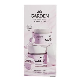 GARDEN Promo Anti-Wrinkle Cream with Hyaluronic Acid for Face & Eyes, 24ωρη Αντιρυτιδική Κρέμα με Υαλουρονικό Οξύ για Πρόσωπο & Μάτια (2x50ml) -100ml