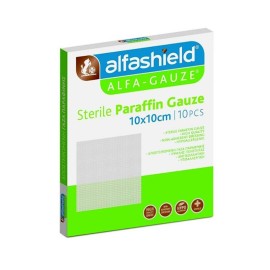 ALFASHIELD Alfa-Gauze Sterile Paraffin Gauze 10x10cm, Γάζες Παραφίνης - 10τεμ