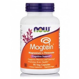 NOW Magnesium L-Threonate Magtein,  Συμπλήρωμα Διατροφής για την Ενίσχυση της Πνευματικής Απόδοσης & Μνήμης - 90caps