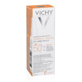 VICHY Capital Soleil UV Age Daily Water Fluid SPF50+, Λεπτόρευστο Aντηλιακό Κατά της Φωτογήρανσης - 40ml