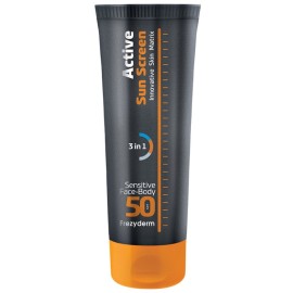 FREZYDERM Active Sun Screen Sensitive Face & Body SPF50, Αντηλιακή Κρέμα για Ευαίσθητο Δέρμα - 150ml