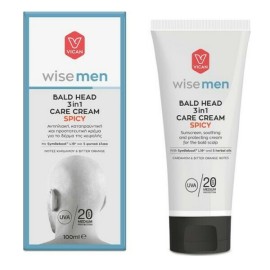 VICAN Wise Men Bald Head 3in1 Care Cream, Spicy, Αντιηλιακή Kαταπραϋντική Kρέμα SPF20 - 100ml