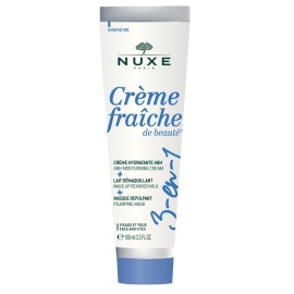 NUXE Creme Fraiche De Beaute 3-in-1, 48ωρη Ενυδατική Κρέμα, Γαλάκτωμα Ντεμακιγιάζ, Μάσκα Επαναπύκνωσης - 100ml