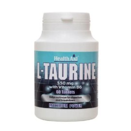 HEALTH AID L-Taurine 550mg + Vitamin B6, Συμπλήρωμα διατροφής για την Υγεία του Καρδιαγγειακού Συστήματος -60tabs