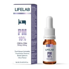 LIFELAB PM 10% CBD 750mg & CBN 250mg Υπογλώσσιες Σταγόνες - 10ml