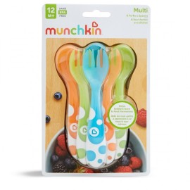 MUNCHKIN Multi Coloured Forks & Spoons 12m+, 3 Πιρούνια & 3 Κουτάλια  - 6τεμ