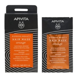 APIVITA Express Beauty Hair Mask Orange, Μάσκα Μαλλιών Λάμψης & Αναζωογόνησης με Πορτοκάλι - 20ml