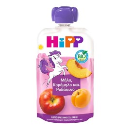 HIPP Bio Φρουτοπολτός Μονόκερος με Μήλο, Κορόμηλο & Ροδάκινο για 12m+ -100g