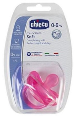 CHICCO Physio Soft Πιπίλα Όλο Σιλικόνη 0-6m Ροζ