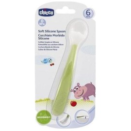 CHICCO Κουτάλι Σιλικόνης Soft 6m+ Πράσινο 0% BPA 1τμχ