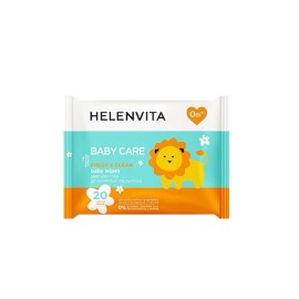 HELENVITA Fresh & Clean Baby Wipes, Μωρομάντηλα με Εκχύλισμα Χαμομηλιού - 20τεμ