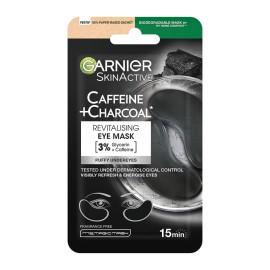 GARNIER Caffeine + Charcoal Revitalising Eye Mask, Μάσκα Ματιών με Καφεΐνη & Άνθρακα - 1ζεύγος