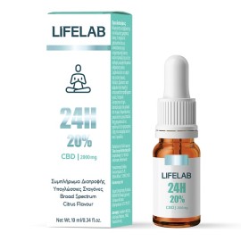 LIFELAB 24H 20% CBD 2000mg, Υπογλώσσιες Σταγόνες - 10ml